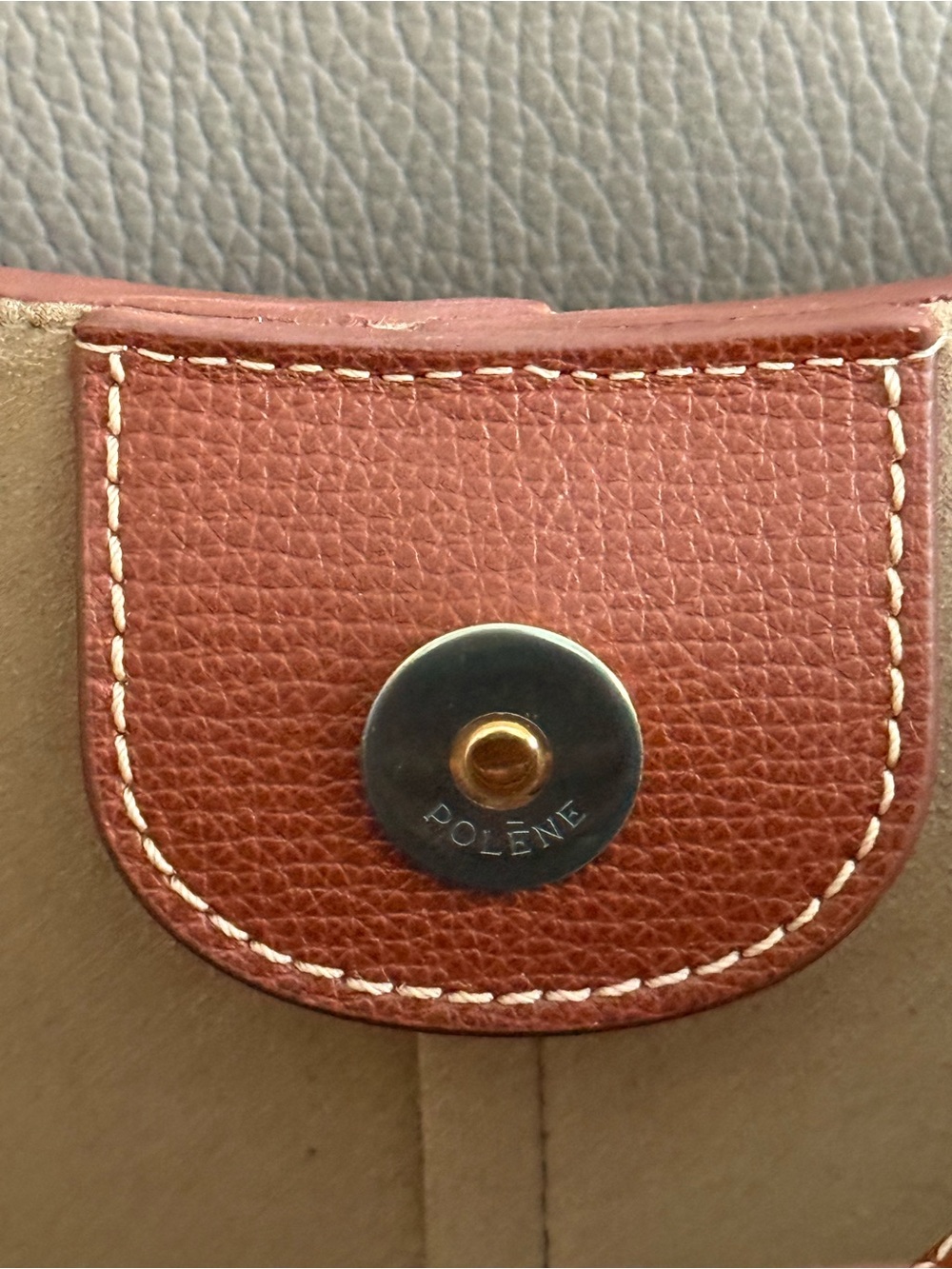 Polene Cyme Mini Cognac Tote with Top Handles - Picture 4 of 9